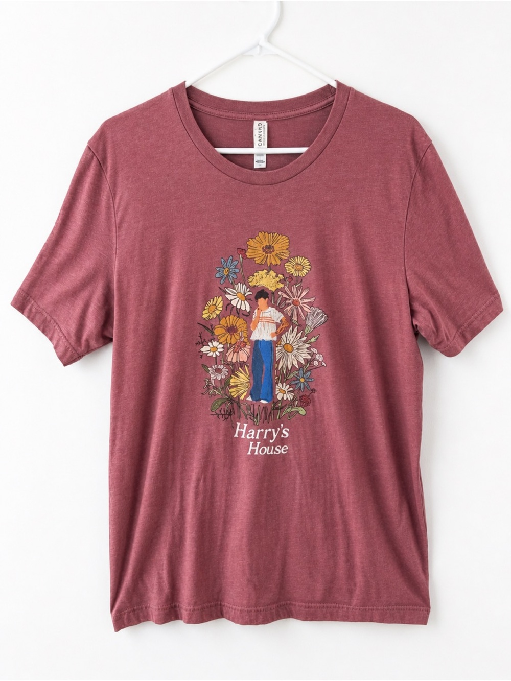 Harry Styles Harry’s House T Shirt Womens Size L Pink Floral Graphic Music Tee
